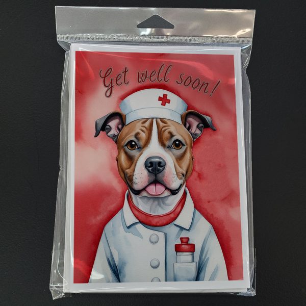 Staffordshire Bull Terrier Get Well Soon Greeting Cards Pack of 8 Hot on Sale - Image 3
