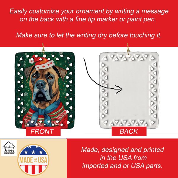 Cane Corso Christmas Porcelain Ornament Sale - Image 3