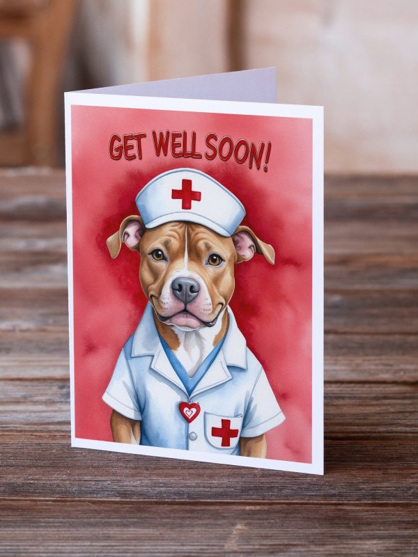Pit Bull Terrier Get Well Soon Greeting Cards Pack of 8 For Discount - Image 2