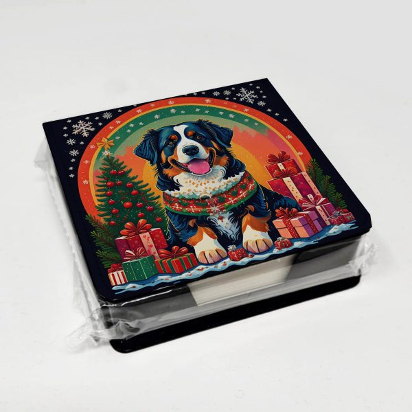 Bernese Mountain Dog Christmas PU Leather Note Paper Holder Online now - Image 4