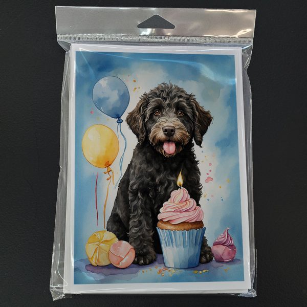 Labradoodle Black Happy Birthday Greeting Cards Pack of 8 Fashion - Image 3