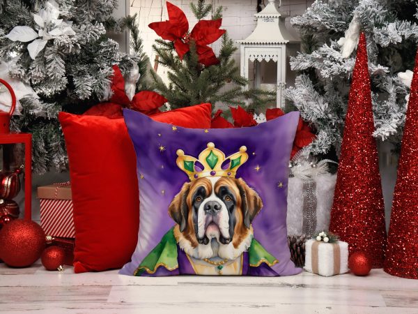 Saint Bernard King of Mardi Gras Throw Pillow Online Hot Sale - Image 5