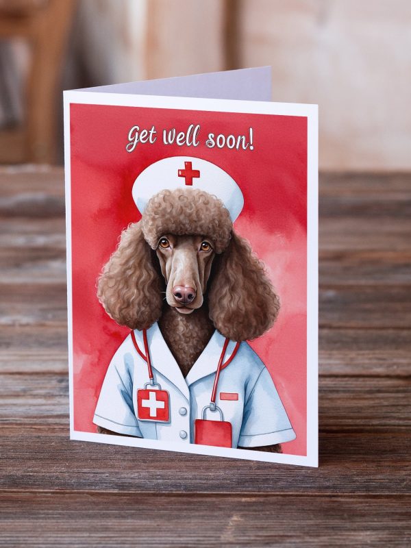 Poodle Get Well Soon Greeting Cards Pack of 8 Fashion - Image 2