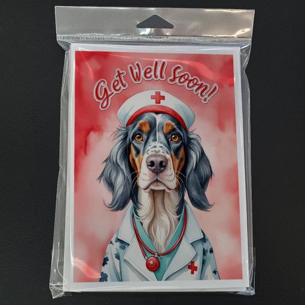 English Setter Get Well Soon Greeting Cards Pack of 8 For Discount - Image 3