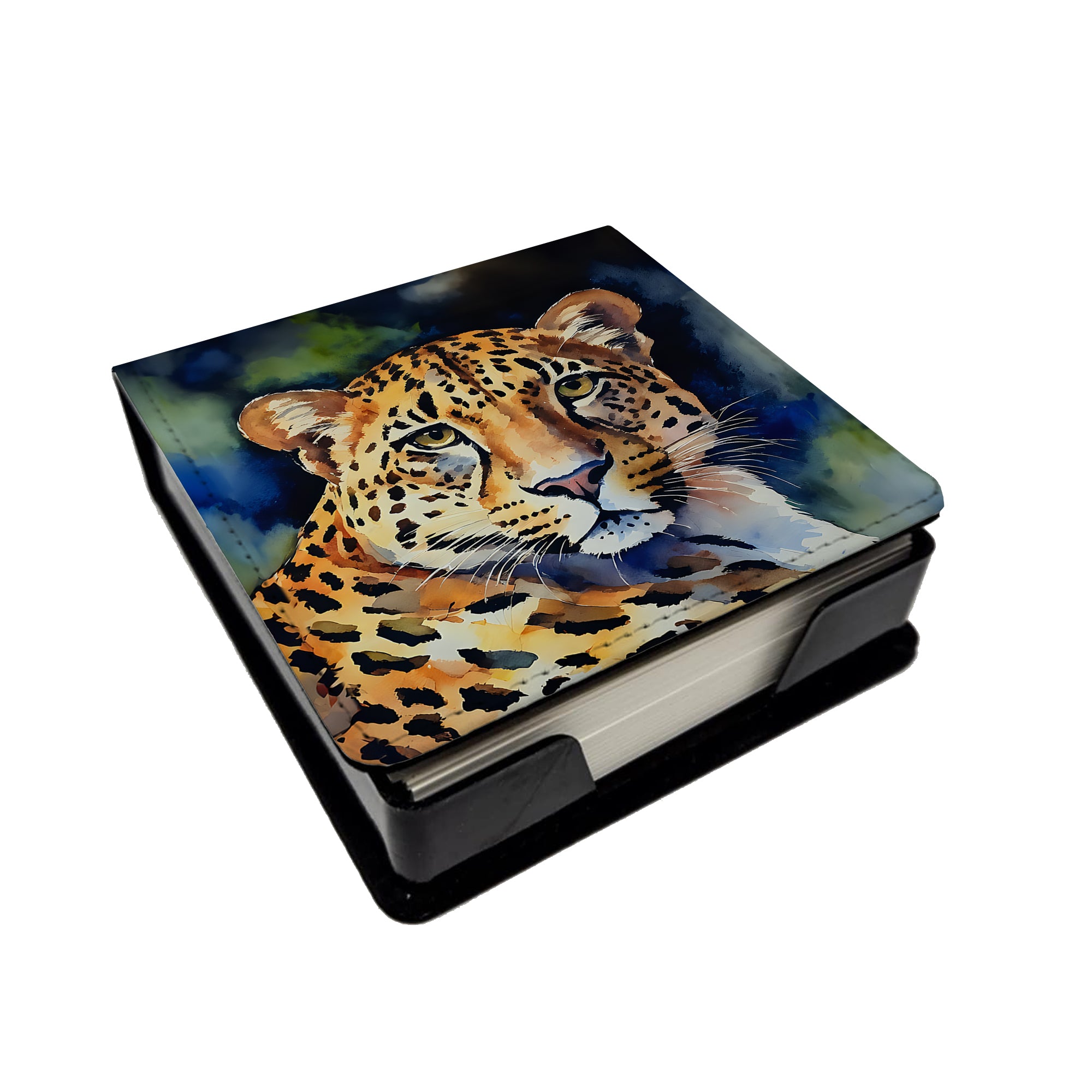 Leopard PU Leather Note Paper Holder Online