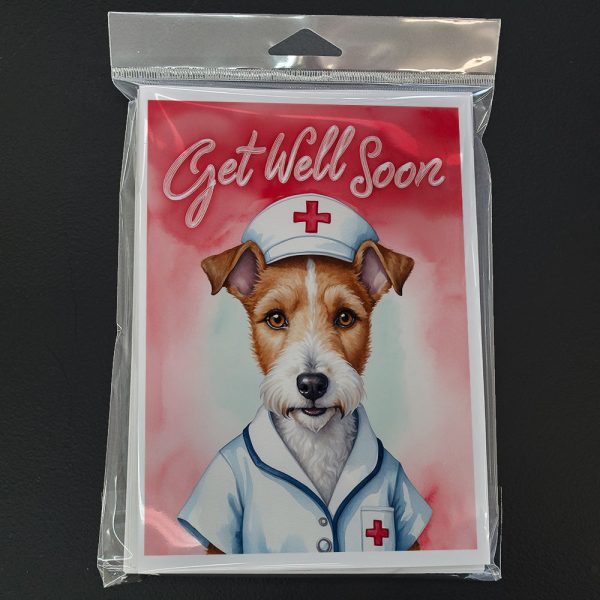 Fox Terrier Get Well Soon Greeting Cards Pack of 8 For Cheap - Image 3