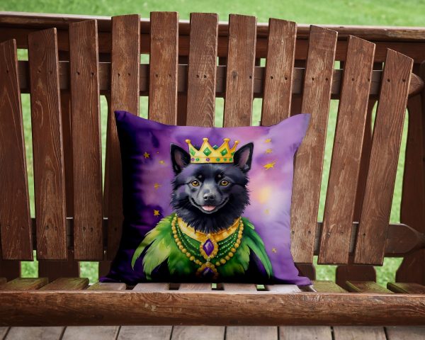 Schipperke King of Mardi Gras Throw Pillow Sale - Image 2
