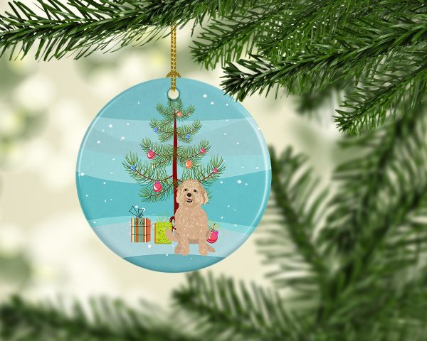 Doodle Fawn #1 Christmas Ceramic Ornament For Sale - Image 2