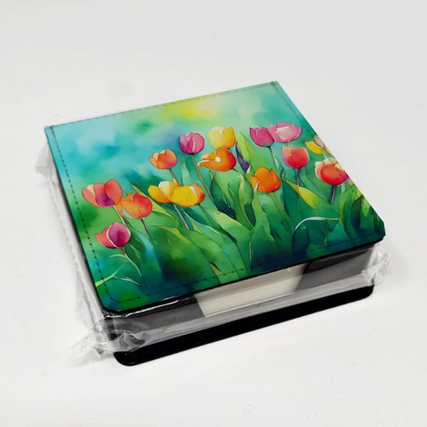 Tulips in Watercolor PU Leather Note Paper Holder Hot on Sale - Image 4