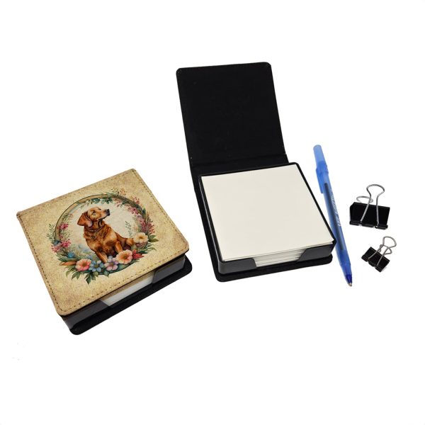 Chesapeake Bay Retriever and Flowers PU Leather Note Paper Holder Supply - Image 2