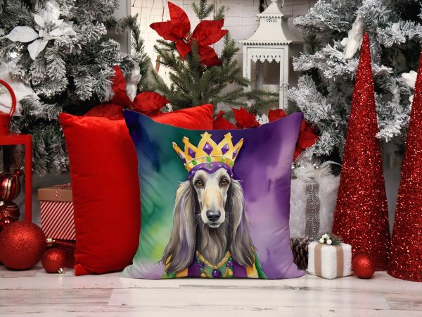 Afghan Hound King of Mardi Gras Throw Pillow For Cheap - Image 5