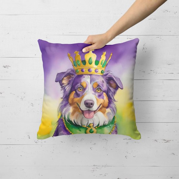 Australian Shepherd King of Mardi Gras Throw Pillow Online now - Image 2