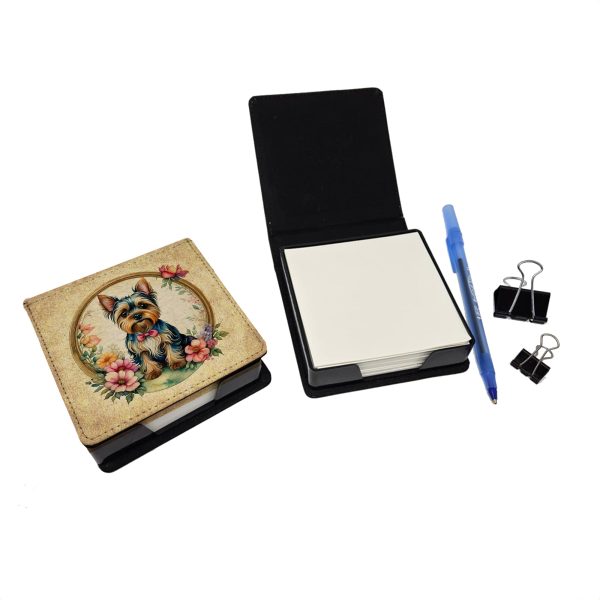 Yorkshire Terrier and Flowers PU Leather Note Paper Holder Cheap - Image 2