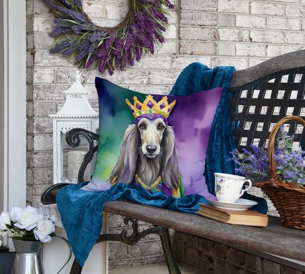 Afghan Hound King of Mardi Gras Throw Pillow For Cheap - Image 4