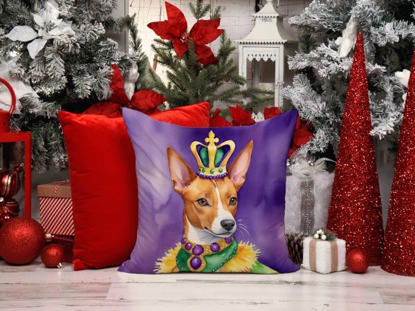 Basenji King of Mardi Gras Throw Pillow Hot on Sale - Image 5