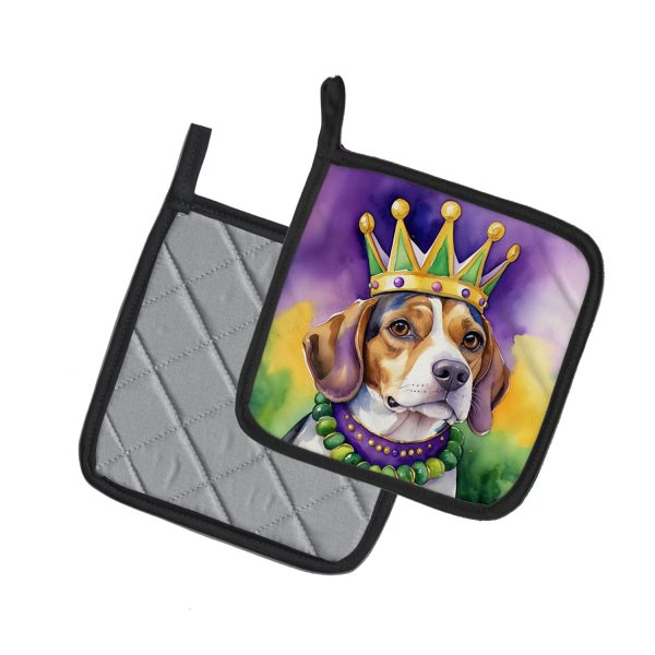 Beagle King of Mardi Gras Pair of Pot Holders on Sale - Image 2