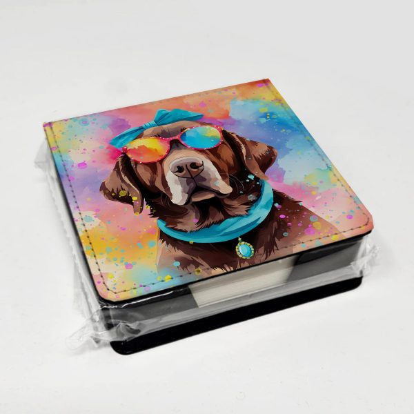 Chocolate Labrador Hippie Dawg PU Leather Note Paper Holder Discount - Image 4