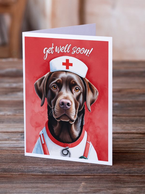 Chocolate Labrador Retriever Get Well Soon Greeting Cards Pack of 8 Sale - Image 2