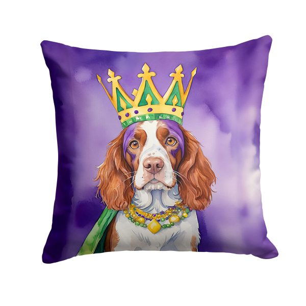 Welsh Springer Spaniel King of Mardi Gras Throw Pillow Online