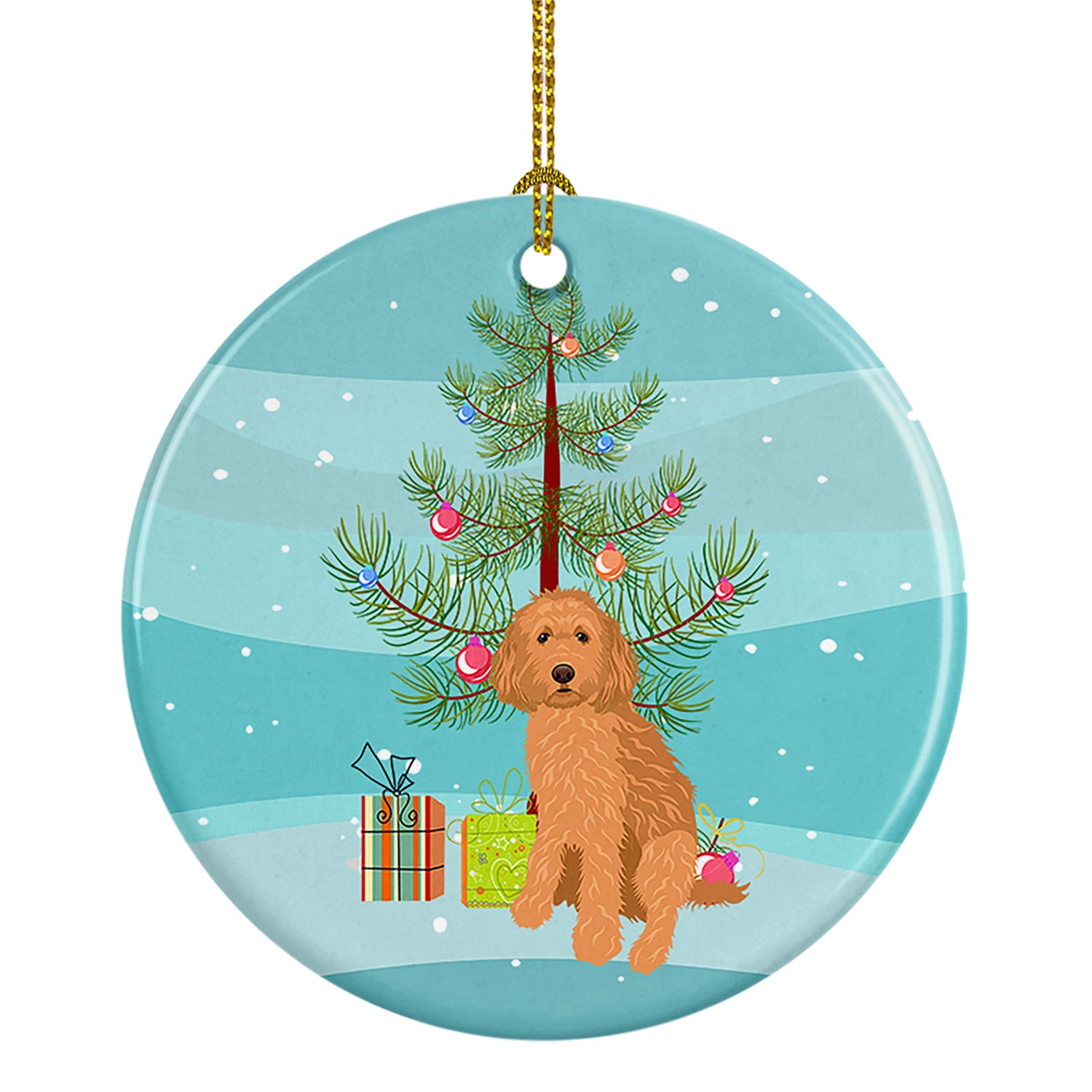 Doodle Red #1 Christmas Ceramic Ornament Hot on Sale
