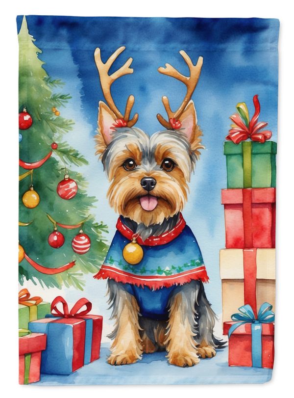 Yorkshire Terrier Yorkie Christmas Reindeer House Flag Discount