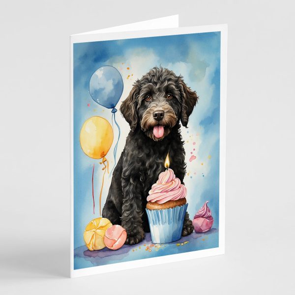 Labradoodle Black Happy Birthday Greeting Cards Pack of 8 Fashion