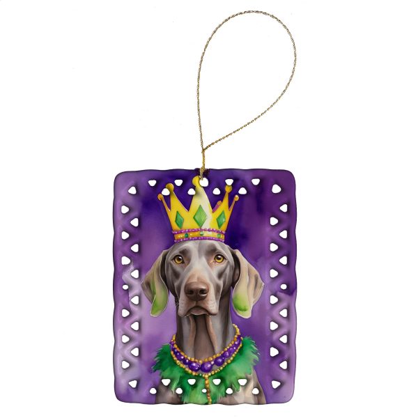 Weimaraner King of Mardi Gras Porcelain Ornament Online Sale