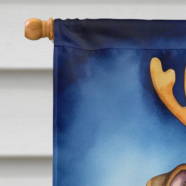 English Bulldog Christmas Reindeer House Flag Online Sale - Image 3