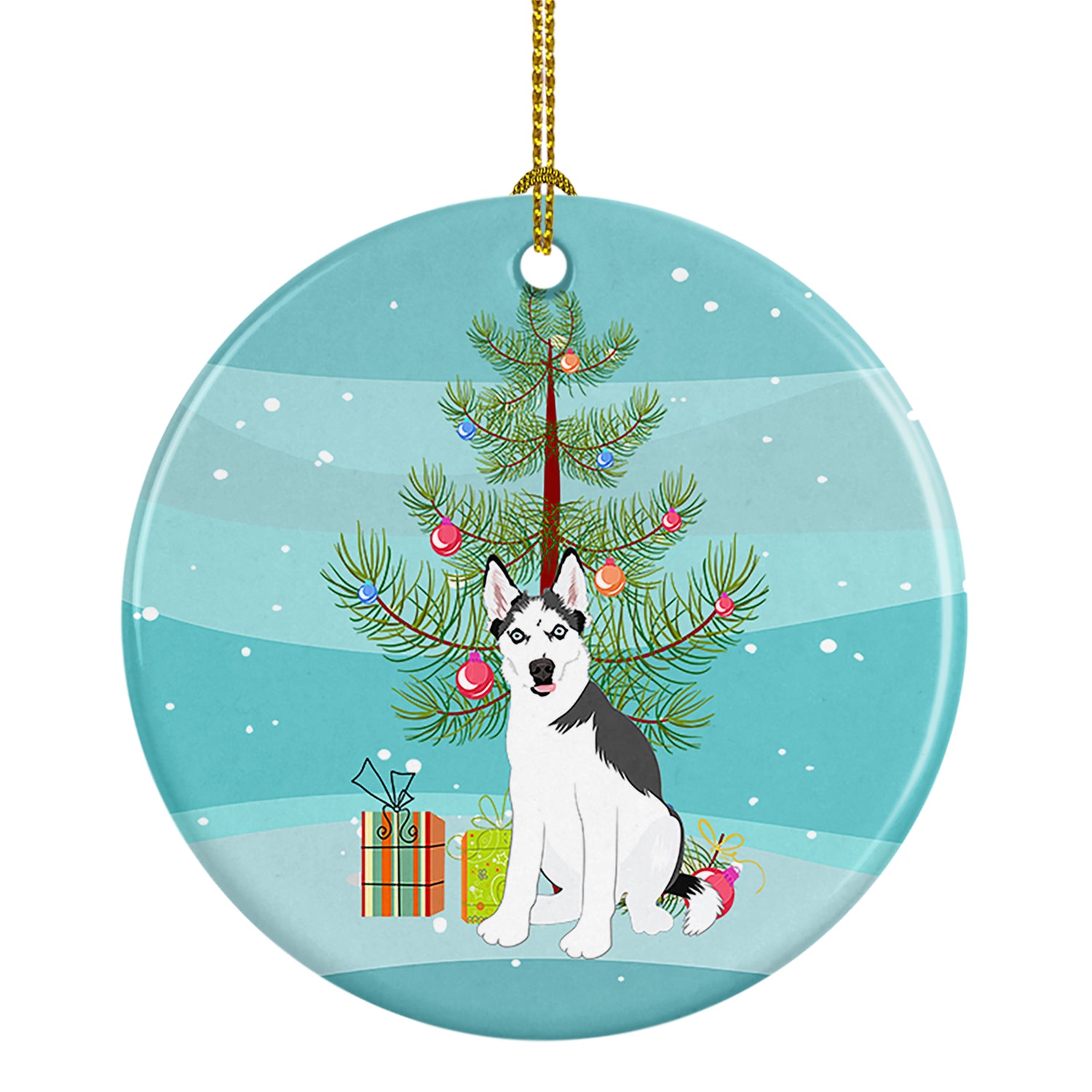 Siberian Husky Puppy Christmas Ceramic Ornament Online now