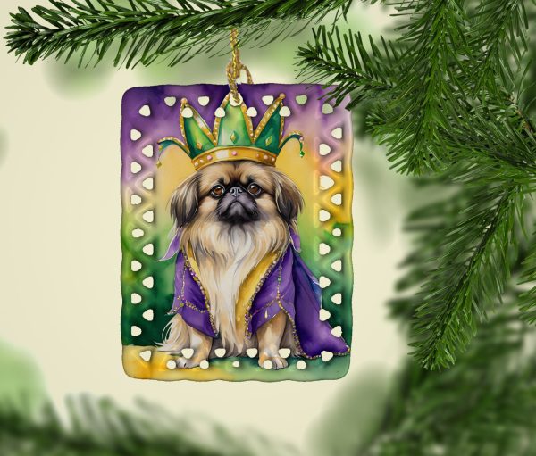 Pekingese King of Mardi Gras Porcelain Ornament Hot on Sale - Image 2