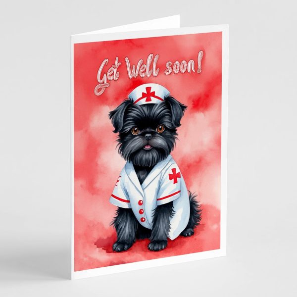Affenpinscher Get Well Soon Greeting Cards Pack of 8 Hot on Sale