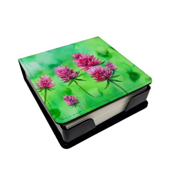 Vermont Red Clover in Watercolor PU Leather Note Paper Holder Sale