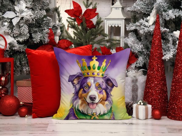 Australian Shepherd King of Mardi Gras Throw Pillow Online now - Image 5