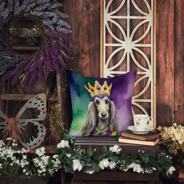 Afghan Hound King of Mardi Gras Throw Pillow For Cheap - Image 3