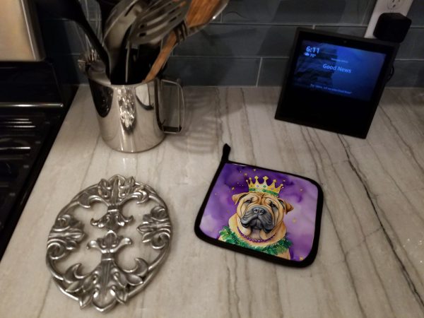 Shar Pei King of Mardi Gras Pair of Pot Holders Online - Image 3