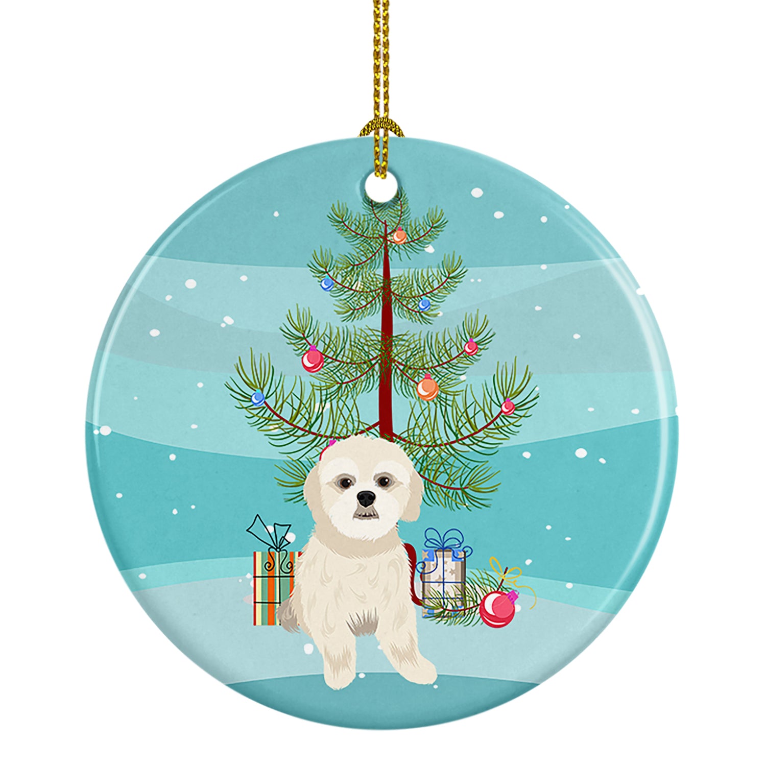 Shih-Tzu Gold #3 Christmas Ceramic Ornament Online