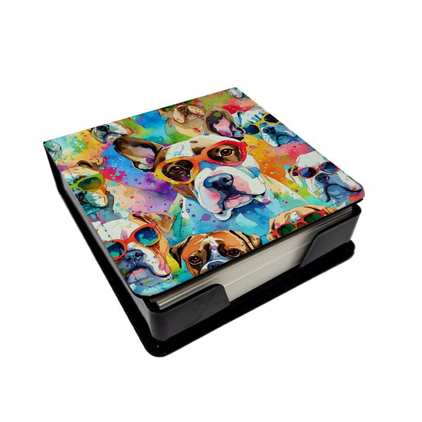 Boxer Hippie Dawg PU Leather Note Paper Holder For Sale