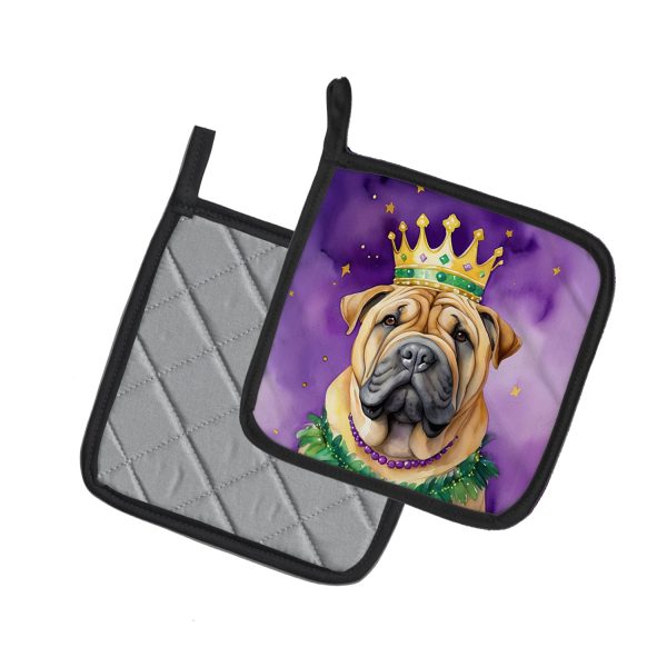 Shar Pei King of Mardi Gras Pair of Pot Holders Online - Image 2