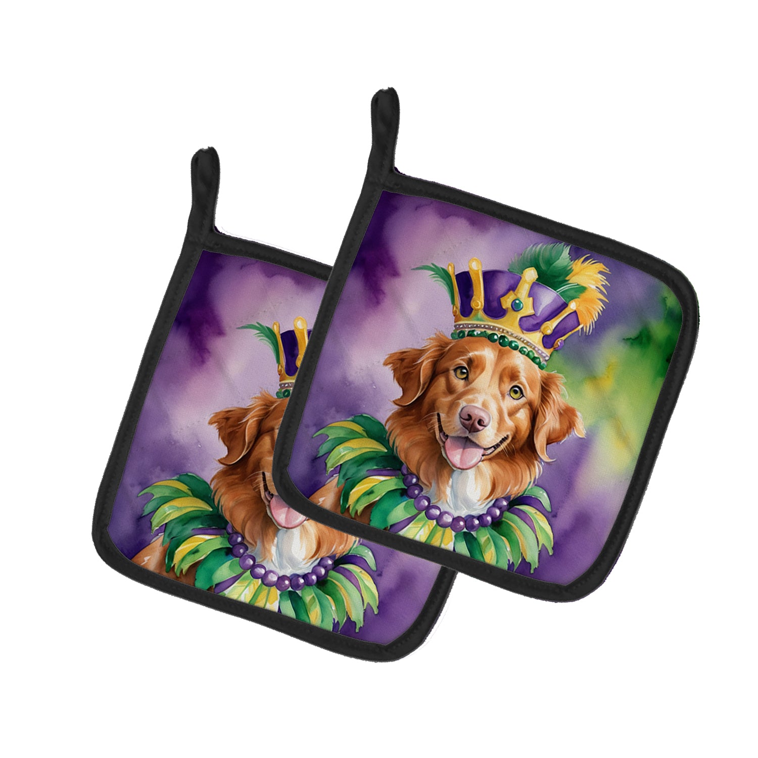 Nova Scotia Duck Tolling Retriever King of Mardi Gras Pair of Pot Holders Online Hot Sale