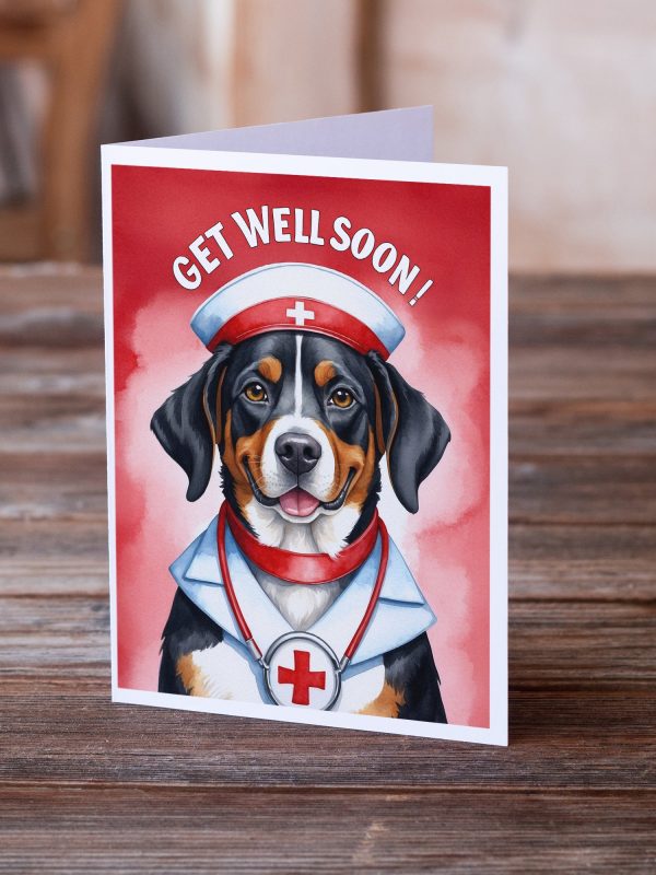 Entlebucher Mountain Dog Get Well Soon Greeting Cards Pack of 8 on Sale - Image 2