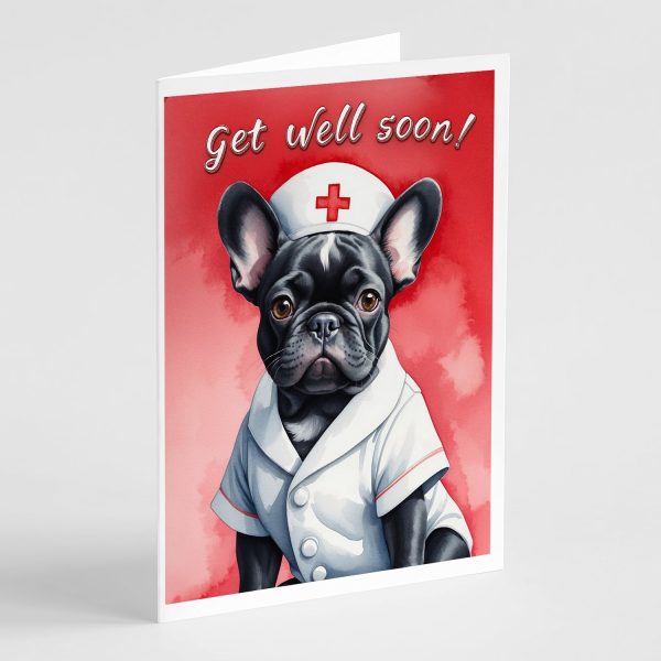 Black French Bulldog Get Well Soon Greeting Cards Pack of 8 Online Sale