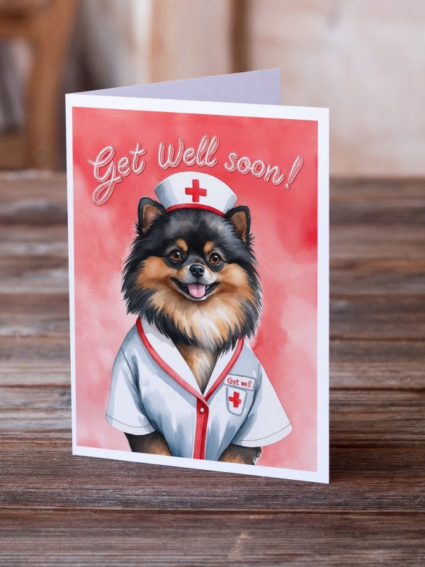 Pomeranian Get Well Soon Greeting Cards Pack of 8 Cheap - Image 2