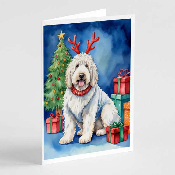 Komondor Christmas Reindeer Greeting Cards Pack of 8 Online now