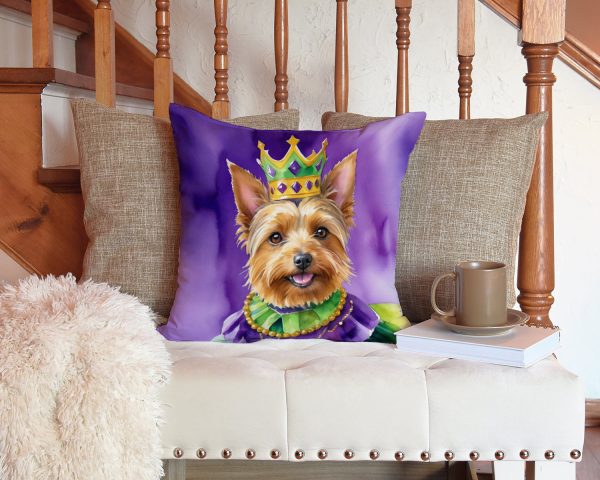 Australian Terrier King of Mardi Gras Throw Pillow For Sale - Image 3