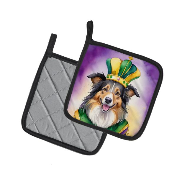 Collie King of Mardi Gras Pair of Pot Holders Online Hot Sale - Image 2