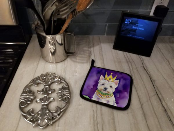 Westie King of Mardi Gras Pair of Pot Holders Online Hot Sale - Image 3