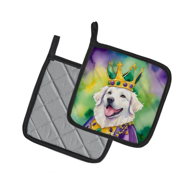 Kuvasz King of Mardi Gras Pair of Pot Holders Online - Image 2