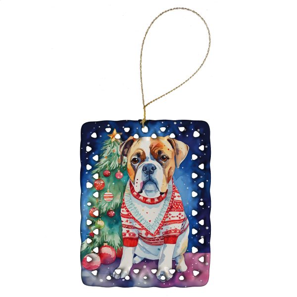 Boxer Christmas Porcelain Ornament For Discount