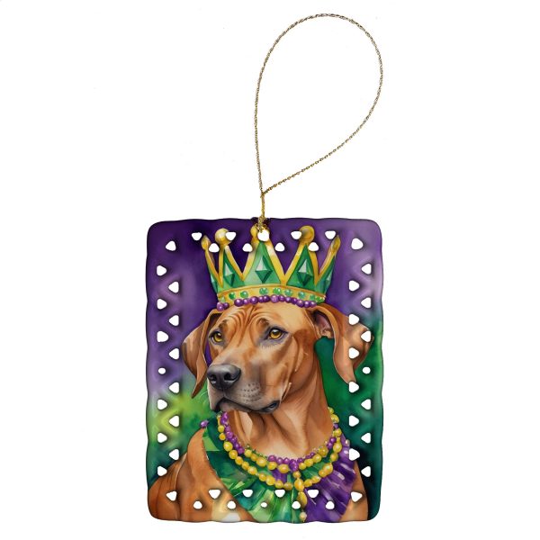 Rhodesian Ridgeback King of Mardi Gras Porcelain Ornament Online