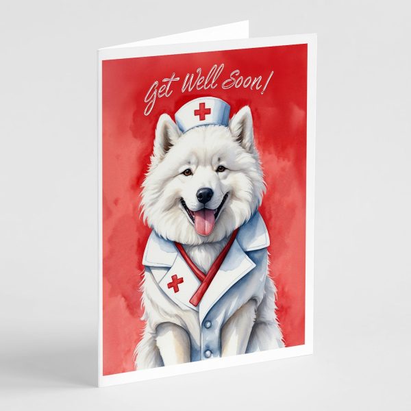 Samoyed Get Well Soon Greeting Cards Pack of 8 For Sale